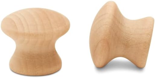 Woodpeckers 3/4-inch Birch Wood End Grain Knobs, Pack of 50 Unfinished Small Wooden Cabinet and Furniture Knobs
