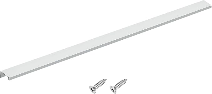uxcell Cabinet Finger Edge Pull, 1pcs 600mm / 23.62" Aluminum Alloy Back Mount Hidden Cabinet Pulls Concealed Handle for Home Kitchen Drawer Cabinet, Silver