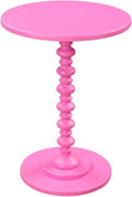 Convenience Concepts Palm Beach Spindle 17.75" Traditional Round End Living Room, Turned Solid Wood Side, Classic Display Pedestal Table, Pink