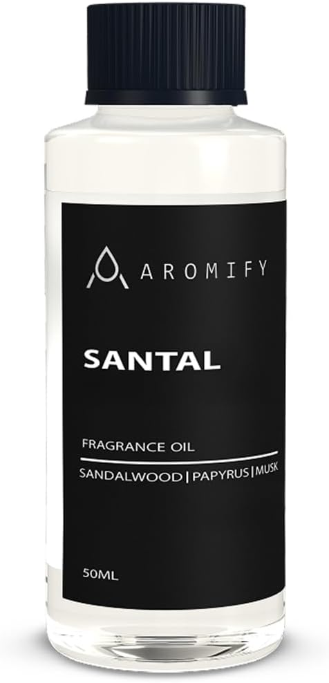 Santal Diffuser Oil, Diffuser Fragrance Oil for Home, Bathroom & Office, Aromatherapy Blend of Natural Essential Oil, Sandalwood & Musk Scent, 1.6 Fl Oz, 50 mL