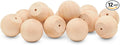 Wood Knobs, 1-3/4 Inch Round Natural Wood Drawer Pulls, Pack of 12 Unfinished Wooden Drawer Knobs, Ball Shaped Wood Cabinet Knobs, Nursery Dresser Knobs, Wood Door Knobs and Crafts