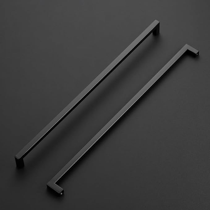 Ravinte 5 Pack Black Cabinet Pulls 18 Inch Square Kitchen Cabinet Handles Matte Black Kitchen Hardware for Drawer Pulls Drawer Handles Come with Screwdriver