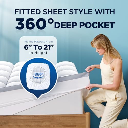Premium Memory Foam Mattress Topper Full for Ultra Comfort, 2 Inch Plush Pillow Top Full Mattress Topper with Breathable Air Mesh Sides, Soft Mattress Pad Cover with Deep Pocket Fits 6-21" Mattress