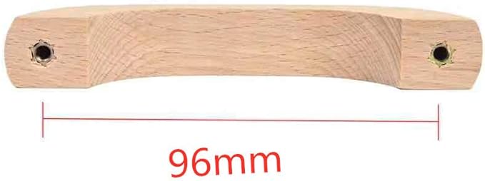 Mysummer 5PCS Wooden Handles for Cabinet Solid Handle Unfinished for Chest of Drawers Hole Distance 3.78 inch for Furniture Wardrobe Cupboard Closet Drawer Handle Pull