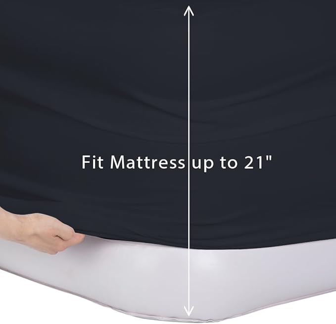 Bedecor Air Bed Sheets for Mattress Cover Removable Bed and Elastic Band Super Soft and Breathable & Deep up to 21" Black Twin XL
