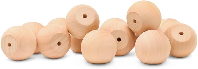 Unfinished Wood Ball Knobs 1-1/2 inch for Kitchen Cabinet Knobs, Drawer Knobs, Dresser Knobs and Crafts, Pack of 100, by Woodpeckers