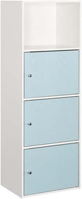 Convenience Concepts Xtra Storage 3 Door Cabinet with Seafoam and White Wood Finish