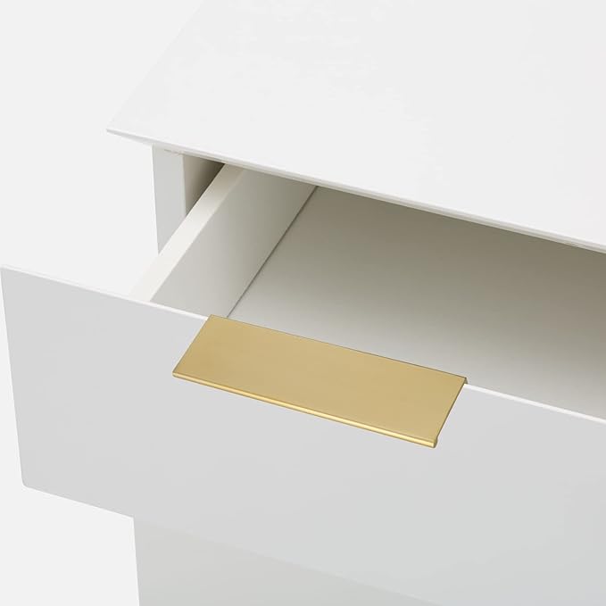 goldenwarm 25 Pack Gold Finger Edge Pulls Drawer Finger Pulls Champagne Gold Kitchen Hardware Handles Bedroom Dresser Drawers,3in Hole Center