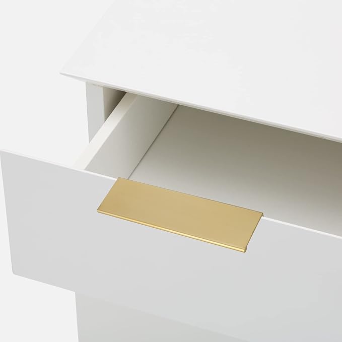 goldenwarm 10 Pack Gold Finger Edge Pulls Drawer Finger Pulls Champagne Gold Kitchen Hardware Handles Bedroom Dresser Drawers,3in Hole Center