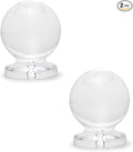 MroMax Tiny Pull Handle Round Acrylic Mini Knob 16mm Diameter Small Size Clear Shiny Knob Cute Decoration for Jewelry Box, Gift Case and Makeup Box 2Pcs