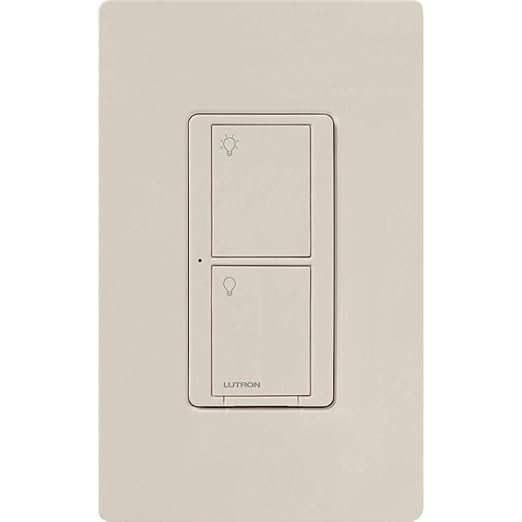 Lutron Caseta Original Smart Switch (Lutron Smart Hub Required), for LED Lights and Fans, 6 Amp, Single-Pole/3-Way, Neutral Required, PD-6ANS-LA-8-Pack, Light Almond, 8 Pack