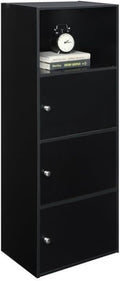 Convenience Concepts Xtra-Storage 3 Door Cabinet in Black Wood Finish