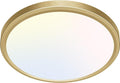 zemty LED Ceiling Light Golden - 12In 28W Aureate Flush Mount Ceiling Light, 3 Color Temperature 3000K/4500K/6000K - 3200lm Gilded Round Flat Light Fixture for Kitchen Bathroom Shower
