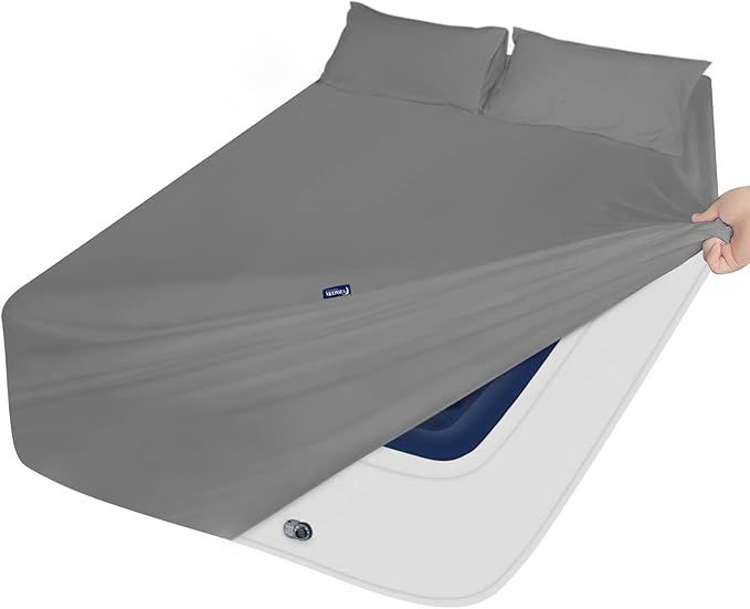 Moonsea Twin XL Sheet Sets - Extra Deep Pocket 3-Piece Twin XL Sheets - Twin Extra Long Sheet Set with Side Pocket - Easily Fits Extra Deep 16 in to 24 in Pillow Top (Grey)