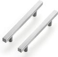 Ravinte Brushed Nickel Cabinet Handles 15 Pack 4-1/2 inch Satin Nickel Square Cabinet Pulls Silver Hardware for Kitchen 7 inch Overall Length Stainless Steel Drawer Pulls