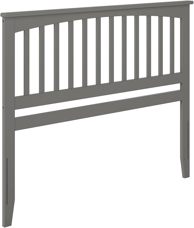 AFI, Mission King Solid Wood Headboard with Attachable Charger, Grey