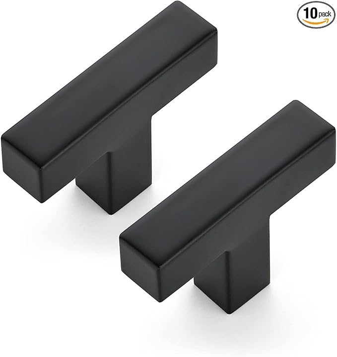 Ravinte 10 Pack 2 inch Length Square Cabinet Pulls Matte Black Stainless Steel Kitchen Drawer Pulls Cupboard Handles Cabinet Handles