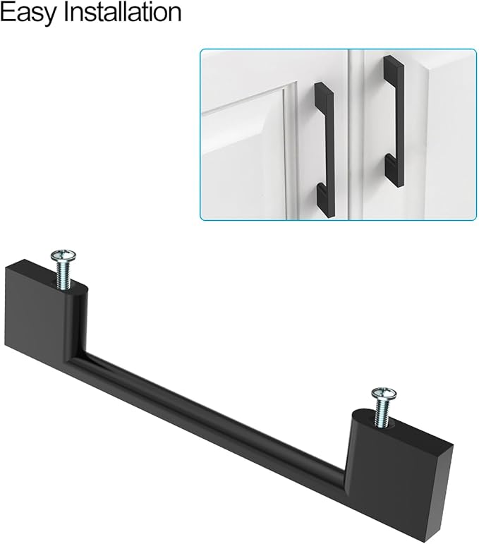 6 Pack Matte Black Cabinet Pulls 11.3 Inch Cabinet Handles Kitchen Cabinet Hardware Kitchen Handles for Cabinets Black Dresser Pulls Wardrobe Pulls