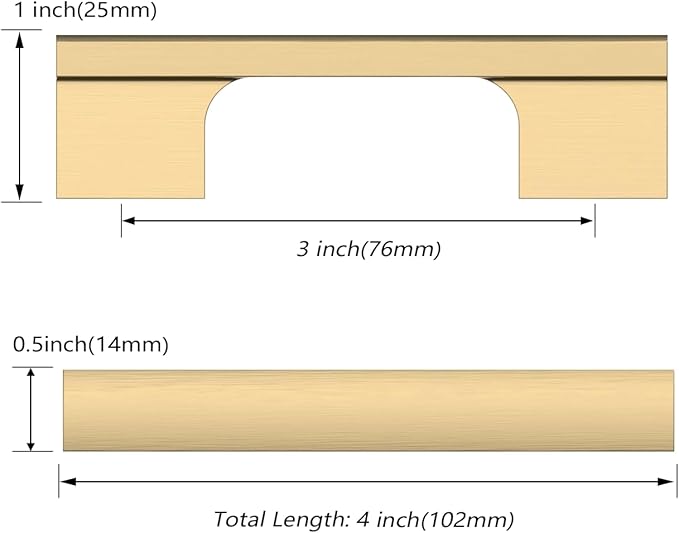 Asidrama 10 Pack 3 Inch(76mm) Champagne Bronze Cabinet pulls Kitchen Cabinet Handles, Kitchen Cabinet Hardware for Cupboard Drawer Pulls