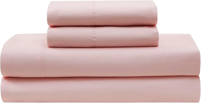 5 Piece Comforter Set Bed in a Bag Ombre Pintuck Design All Season Soft Down Alternative Bedding Comforter Set & Luxurious Matching Bed Sheets & Pillow Sham, Ombre Pintuck Blush, Twin