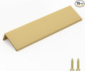 goldenwarm 15 Pack Gold Finger Edge Pulls Drawer Finger Pulls Champagne Gold Kitchen Hardware Handles Bedroom Dresser Drawers,6-1/4 in Hole Center
