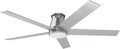 wurzee 60 inch Flush Mount Ceiling Fan Brushed Nickel ceiling fans with lights 6 Speeds DC Reversible Motor, Timing, Dimmable, 5 Blades for Bedroom,Living Room Dining Room Patio