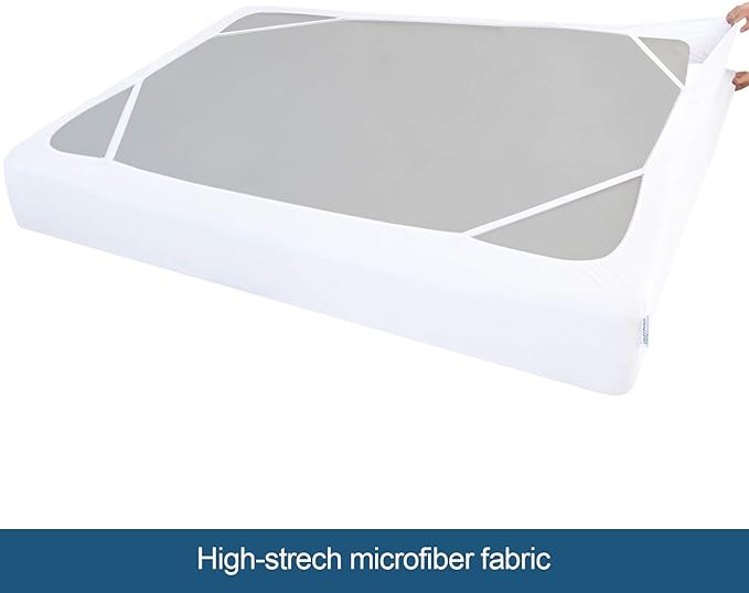 Box Spring Cover Queen Size with Smooth and Elastic Woven Material, Only Covers Sides, Alternates for Bed Skirt, Wrinkle & Fading Resistant, Washable, Dustproof, White, 2 Pack