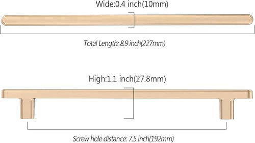 10 Pack 7.5 Inch(192mm) Kitchen Cabinet Handles Champagne Bronze Cabinet Pulls Champagne Gold Kitchen Cabinet Hardware Drawer Pulls for Cupboard Wardrobe