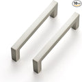 Ravinte 10 Pack Solid 3-1/2 Inch Center to Center Slim Square Bar Drawer Handles Cabinet Hardware - Brushed Nickel Kitchen Pulls