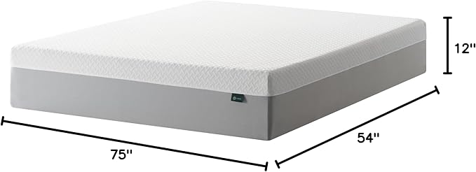 ZINUS 12 Inch Green Tea Essential Memory Foam Mattress [New Version], Full, Fiberglass Free, Medium Feel, Breathable Airflow Memory Foam, Certified Safe Foams & Fabric, Mattress in A Box