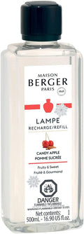Maison Berger - Candy Apple - Lampe Berger Fragrance Refill Oil for Home Diffusers - Luxury Air Freshener with Red Apple, Caramel & Vanilla Notes - 16.9 Fl Oz (500ml)