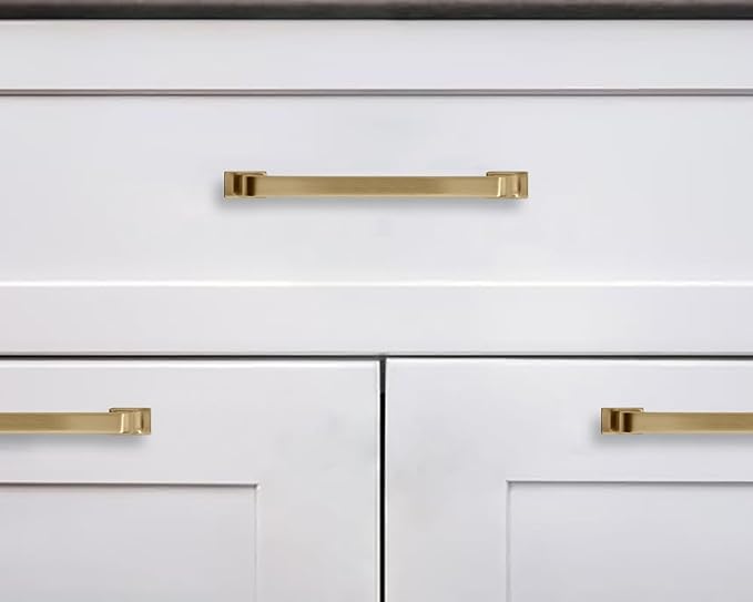 Khtume 6-Pack 10 Inch Cabinet Handles - Champagne Bronze and Warm Brass cabinet pulls for kitchen cabinets and cupboards