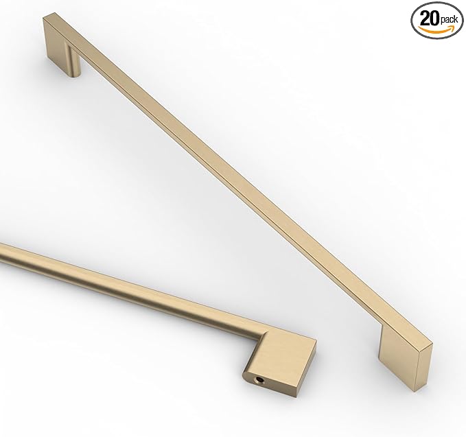 Asidrama 20 Pack 10 Inch(256mm) Brushed Brass Kitchen Cabinet Handles, Cabinet Pulls Kitchen Cabinet Hardware for Cupboard Drawer Pulls