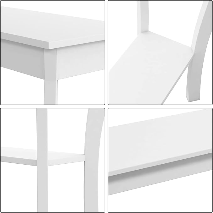 ChooChoo Narrow Console Table, Chic Accent Sofa Table, Entryway Table, White