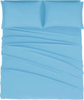 Mejoroom Full Size Sheet Set - Soft Microfiber Bed Sheets - Deep Pocket Fitted Sheet - Breathable, Wrinkle & Fade Resistant - 4 Piece (Full, Denim Blue)