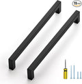 Ravinte 15 Pack Black Cabinet Pulls 8-4/5 Inch Square Kitchen Cabinet Handles Matte Black Kitchen Hardware for Drawer Pulls Drawer Handles Come with Screwdriver