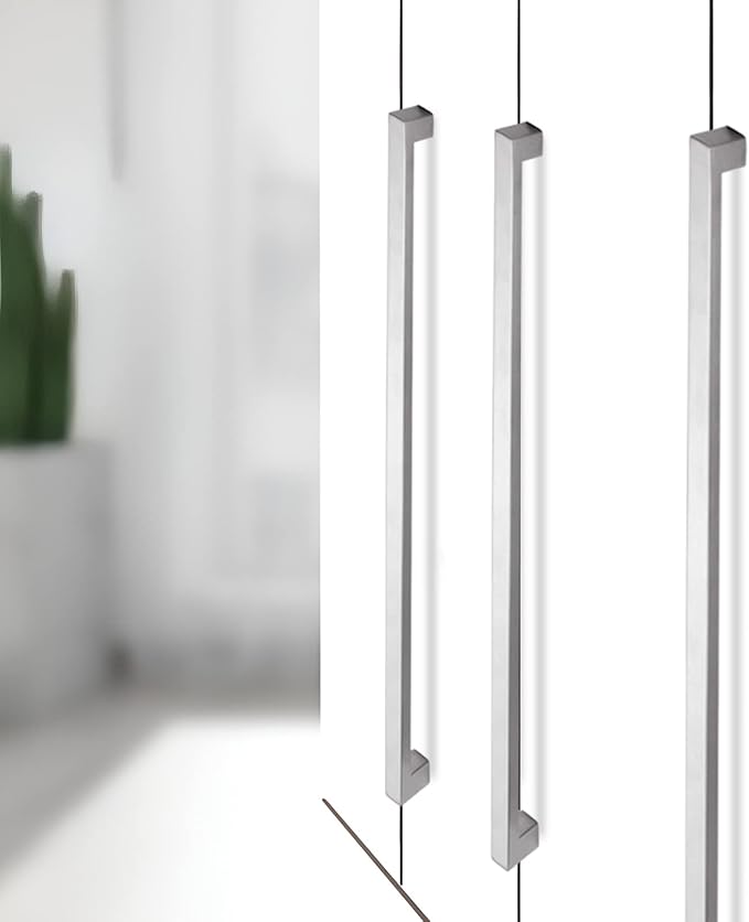 Cabinet Pulls Brushed Nickel Cabinet Handles Square Drawer Pulls, 30 Pack 3-3/4 Inch Stainless Steel Kitchen Door Cupboard Cabinet Handles, Cabinet Hardware Drawer Handles, 96mm Hole Centers