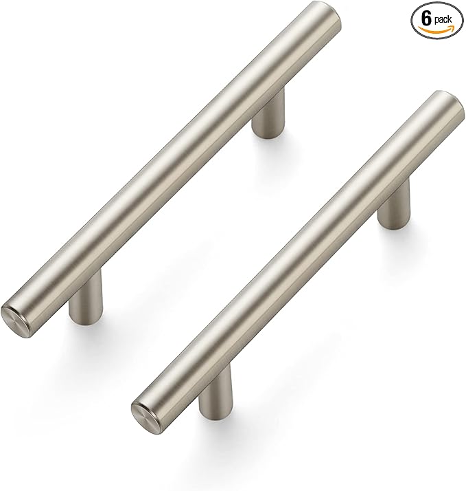 Ravinte 6 Pack 6 inch Cabinet Pulls Brushed Nickel Stainless Steel Kitchen Cupboard Handles Cabinet Handles, 3.5 inch Hole Center