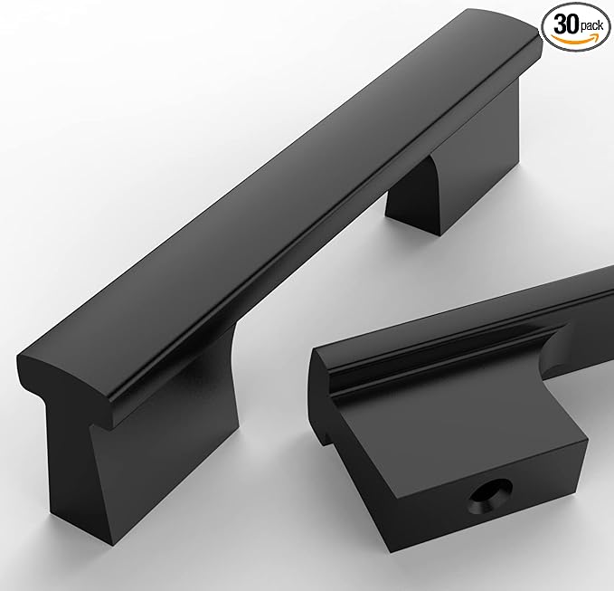 Asidrama 30 Pack 3 Inch(76mm) Matte Black Kitchen Cabinet Handles, Cabinet Pulls Kitchen Cabinet Hardware for Cupboard Drawer Pulls