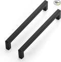 JOY DECOR 10 Pack Cabinet Handles, Black Cabinet Pulls, 7-1/2 Inch Kitchen Closet Handles Square Drawer Pulls Stainless Steel Drawer Hardware, 192mm Hole Centers