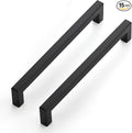 JOY DECOR 15 Pack Cabinet Handles, Black Cabinet Pulls, 7-1/2 Inch Kitchen Closet Handles Square Drawer Pulls Stainless Steel Drawer Hardware, 192mm Hole Centers