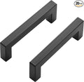 Ravinte 20 Pack Black Cabinet Pulls 3-3/4 Inch Square Kitchen Cabinet Handles Matte Black Kitchen Hardware for Drawer Pulls Drawer Handles Come with Screwdriver
