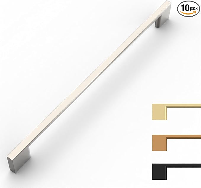 10 Pack Brushed Satin Nickel Cabinet Pulls 10 Inch Handles Hardware for Kitchen Cabinets Dresser Nickel Pulls
