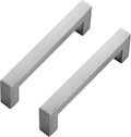 Ravinte 5 Pack Brushed Nickel Kitchen Cabinet Handles 4 Inch Cabinet Pulls Square Kitchen Hardware for Cabinet Drawer Pulls Drawer Handles Come with Screwdriver