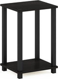 Furinno Simplistic Night Stand, 2-Tier Compact Nightstand with Open Shelf, Toolless Small Bedside Table, End Table, Side Table, for Bedroom, Living Room, Black Espresso