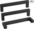 goldenwarm 15 Pack 5 Inch Black Cabinet Handles Matte Black Drawer Pulls Stainless Steel Cabinets Hardware Square Bar Modern for Kitchen Bathroom Cupboard