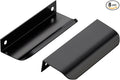Ravinte Hardware 8 Pack Black Cabinet Handles, 4 Inch (102mm) Finger Edge Pulls, 3 Inch Hole Center, Finger Pulls for Cabinets