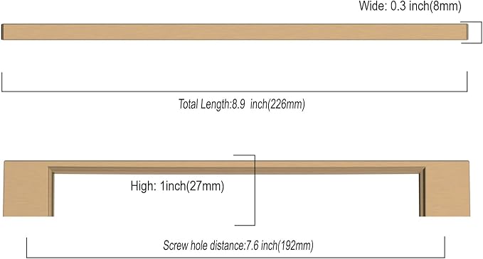 10 Pack Champagne Bronze Cabinet Pulls 7.5 Inch - Cabinet Handles for Dresser & Kitchen Cabinets