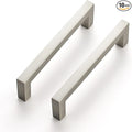 Ravinte 10 Pack Solid 3-3/4 Inch Center to Center Slim Square Bar Drawer Handles Cabinet Hardware - Brushed Nickel Kitchen Pulls