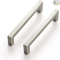 Ravinte 5 Pack Solid 3-3/4 Inch Center to Center Slim Square Bar Dresser Drawer Handles Kitchen Cabinet Handles Brushed Nickel Drawer Pulls Kitchen Cabinet Hardware Pulls